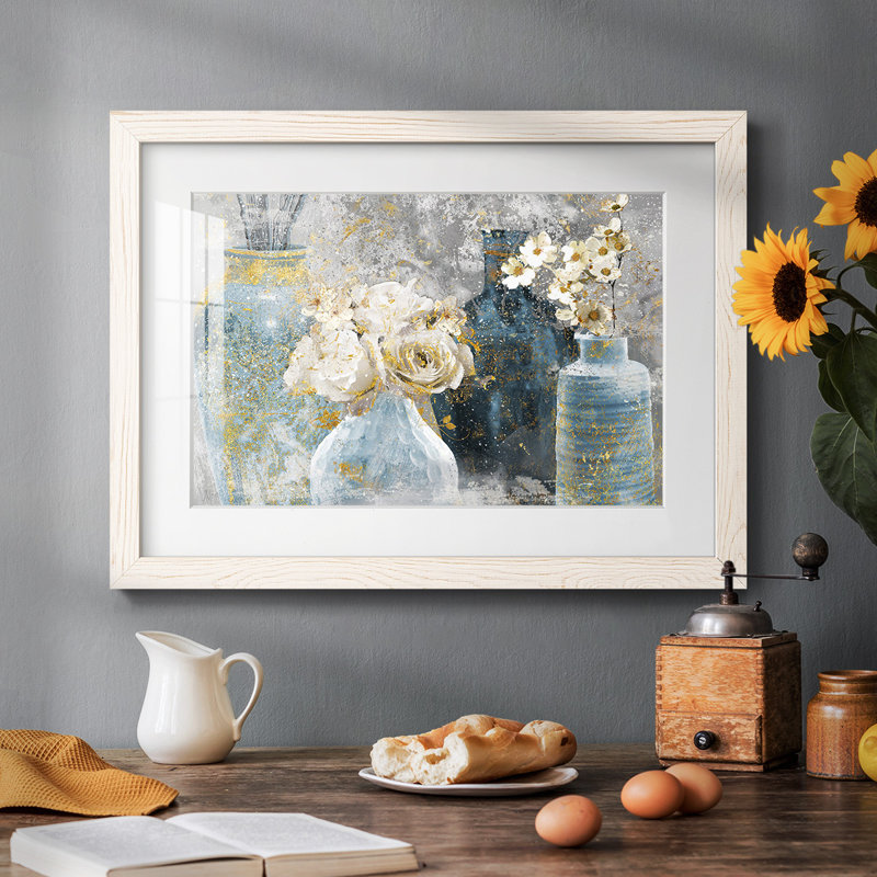 Vessels and Blooms Blues, Blanc, H 26 po x l 38 po
