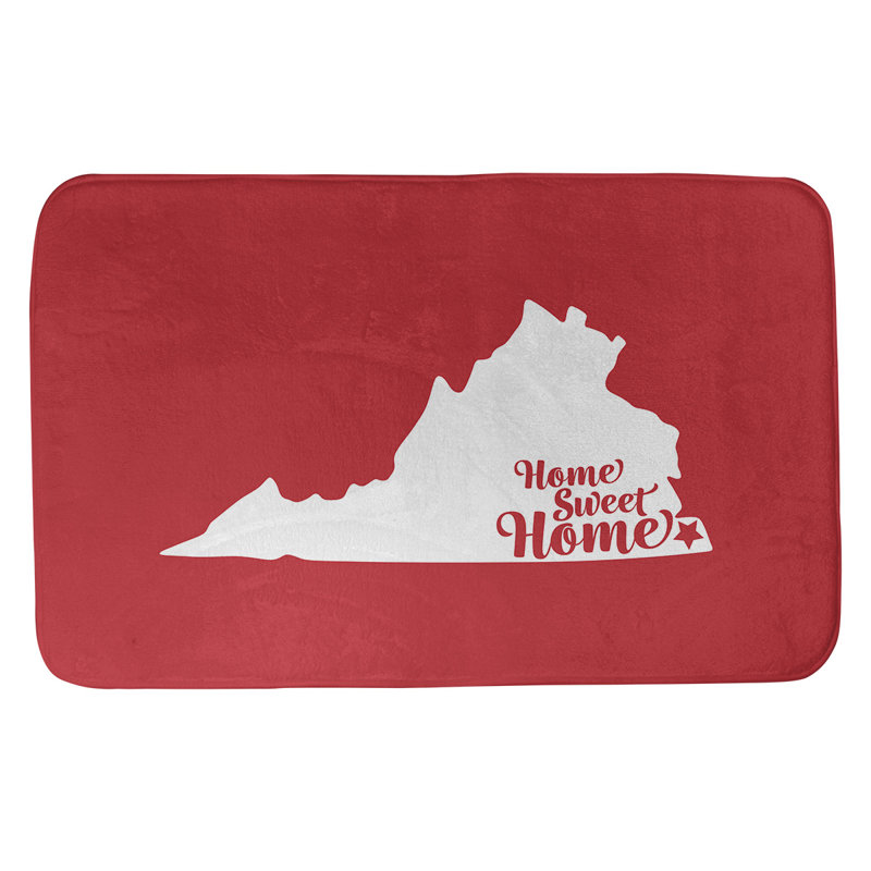 Tapis pour salle de bain allentown pennsylvanie, l 17 po x L 21 po, Rouge, Virginia Beach