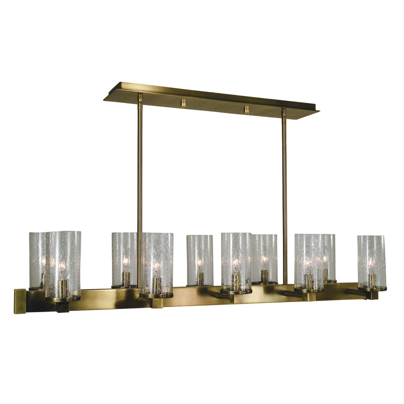 Lustre linéaire 10 lumières par Everly Quinn, Laiton antique
