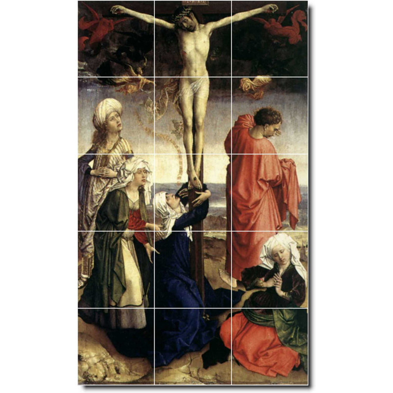 Carreau de peinture murale 24 po x 40 po 8 po x 8 po, «Rogier Weyden», peinture religieuse W09682