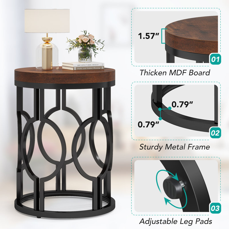Abstract End Table, Walnut