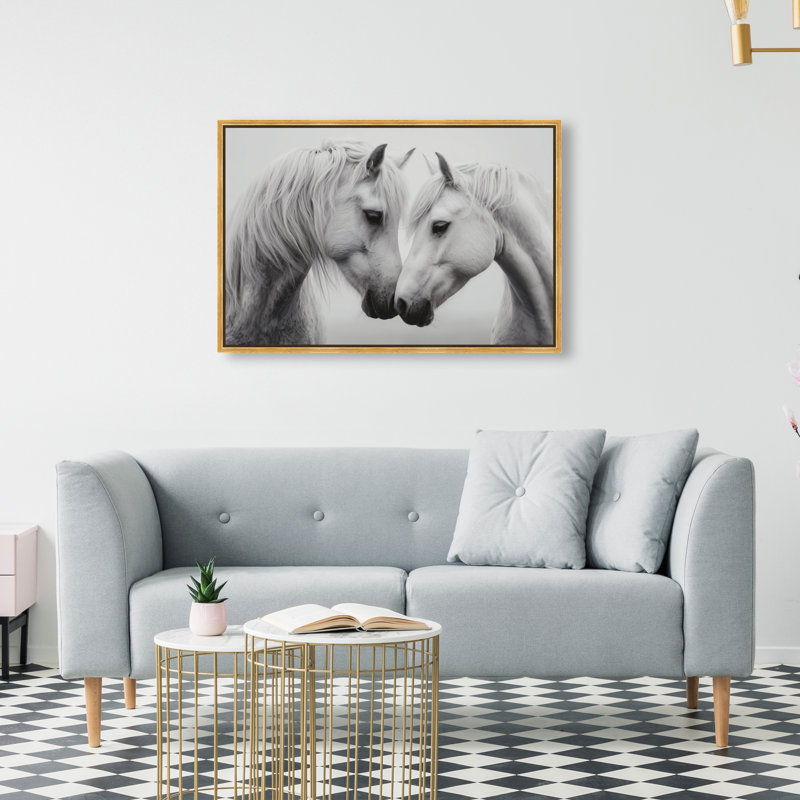 Twin Souls I Print by Oliver Gal, 31"H x 46"W, Gold Floater Frame
