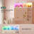 Fluted Vanity Desk With Mirror, Sync Music Led Lights, Power Outlet, Wooden Makeup Vanitys With Glass Cabinet, Glass Top, 4 Shelves, 5 Drawers Dressing Table For Bedroom Girls, Women-419905714