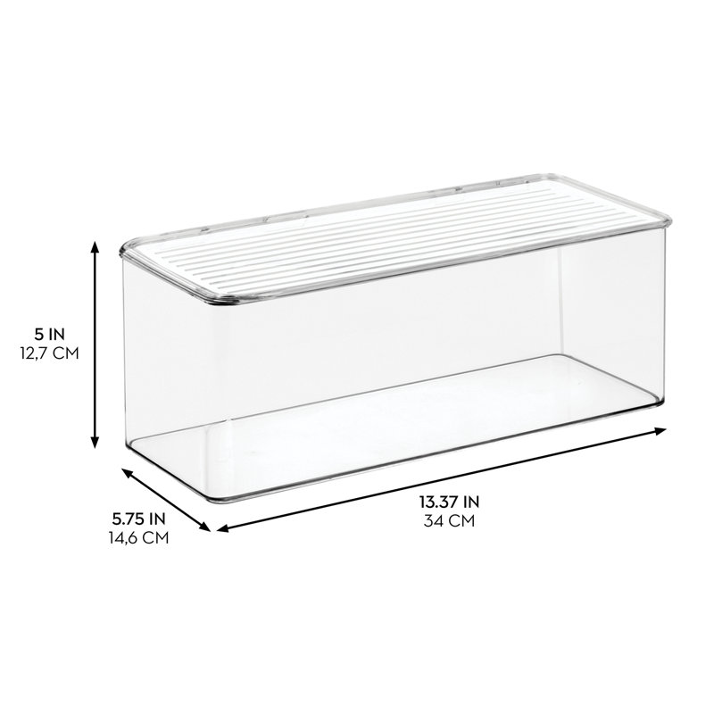 Boîte de rangement avec couvercle à charnière iDesign