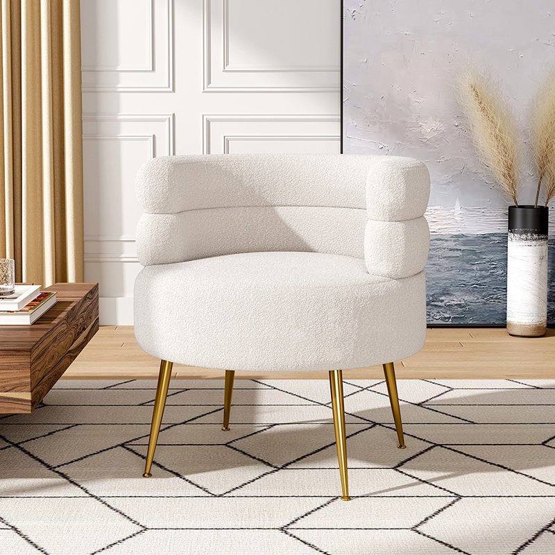 Upholstered Curved Upholstered Single Sofa Accent Chair