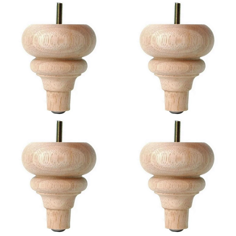 Pattes de canapé en bois tourné 4 po Leg Daddy
