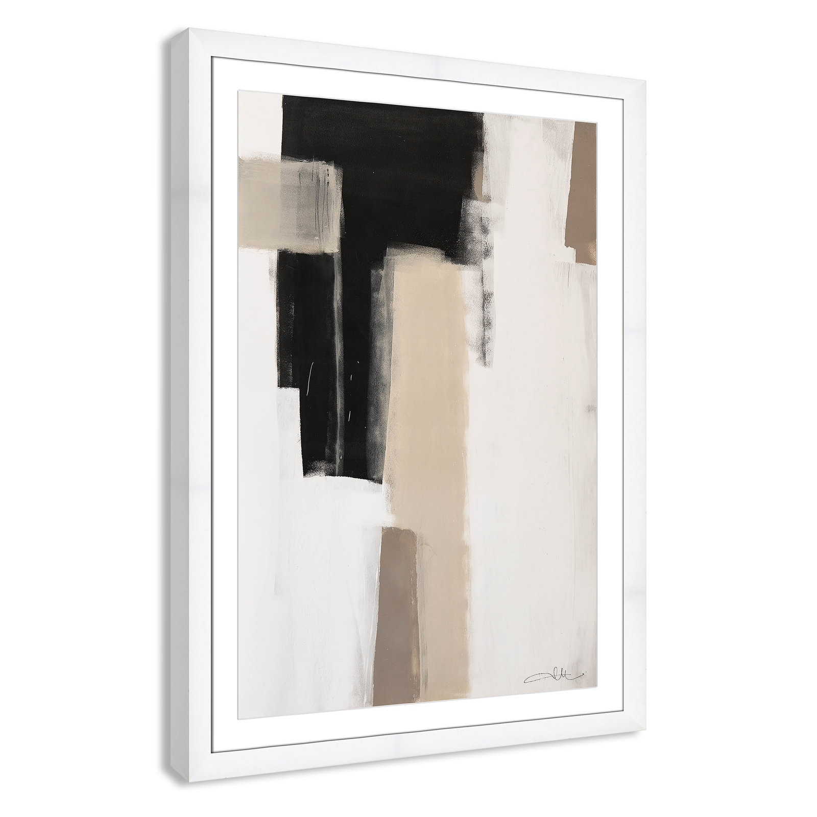 Calvin "Earth Scapes I" Print, 43" H x 31" W x 1.25" D, White Cube Frame Matted