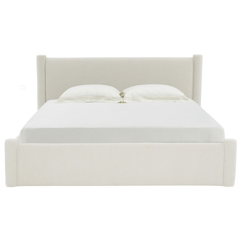 Dart Upholstered Bed, Queen, White