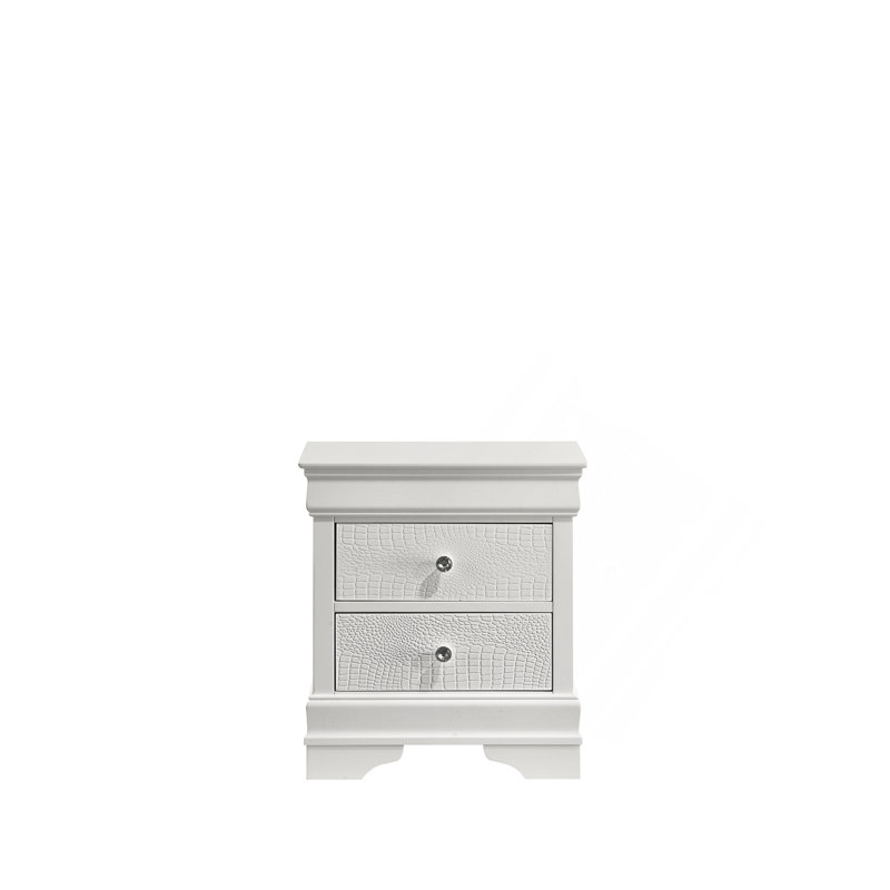 Blaze Modern Style 2-Drawer Night Stand Made With Wood In White, White