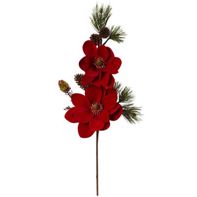 Magnolia and Pine Artificial Flower