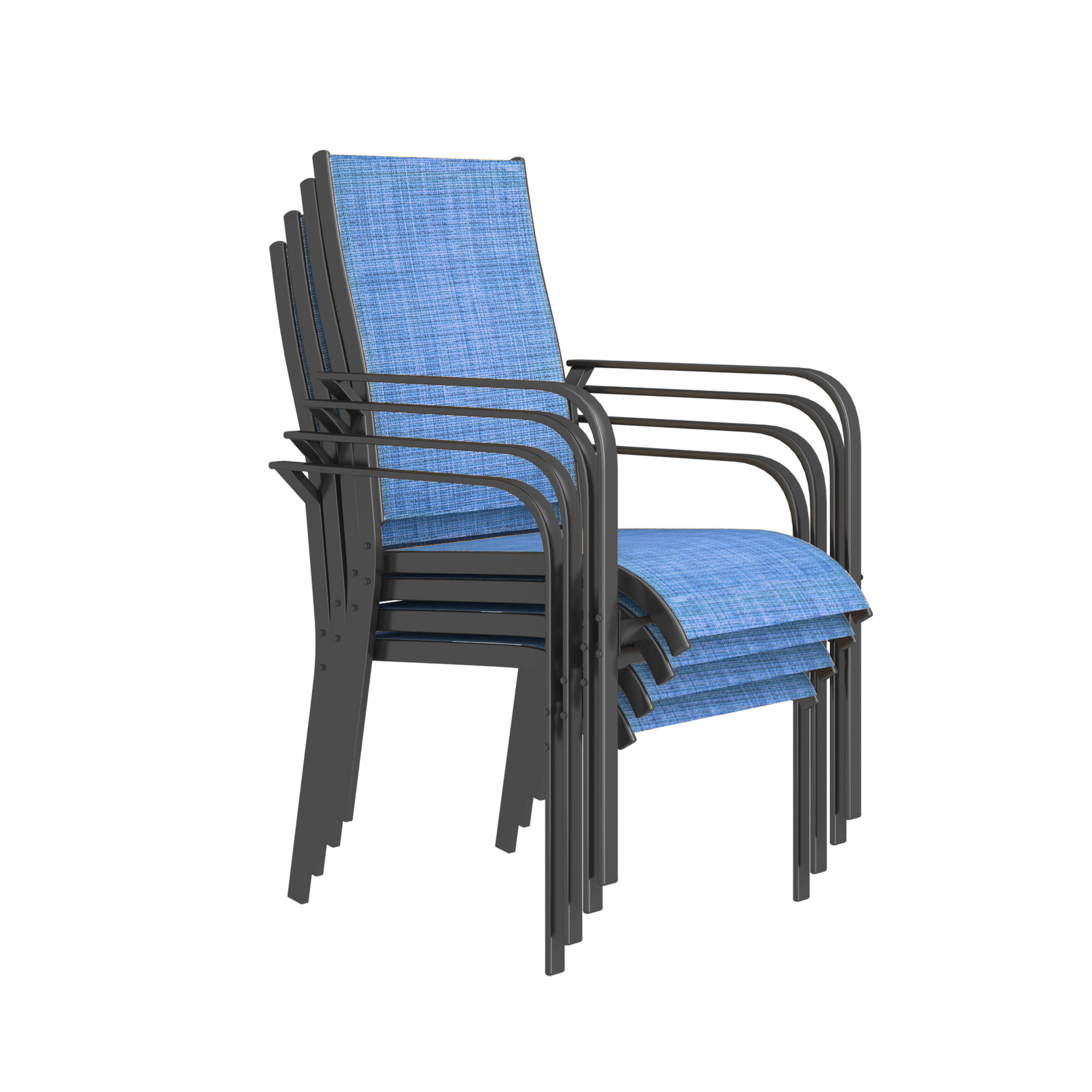 EROMMY Outdoor Dining Chair Set Of 4, Stackable Dining Chairs For ...