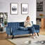 Canapé-lit convertible en velours 72 po avec porte-gobelets, canapé-lit futon pliant capitonné de style moderne Mid-Century 3 places-257516647