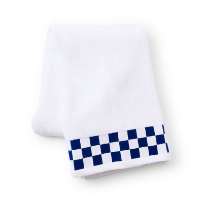 Mocha Check Bath Towel with Check Border