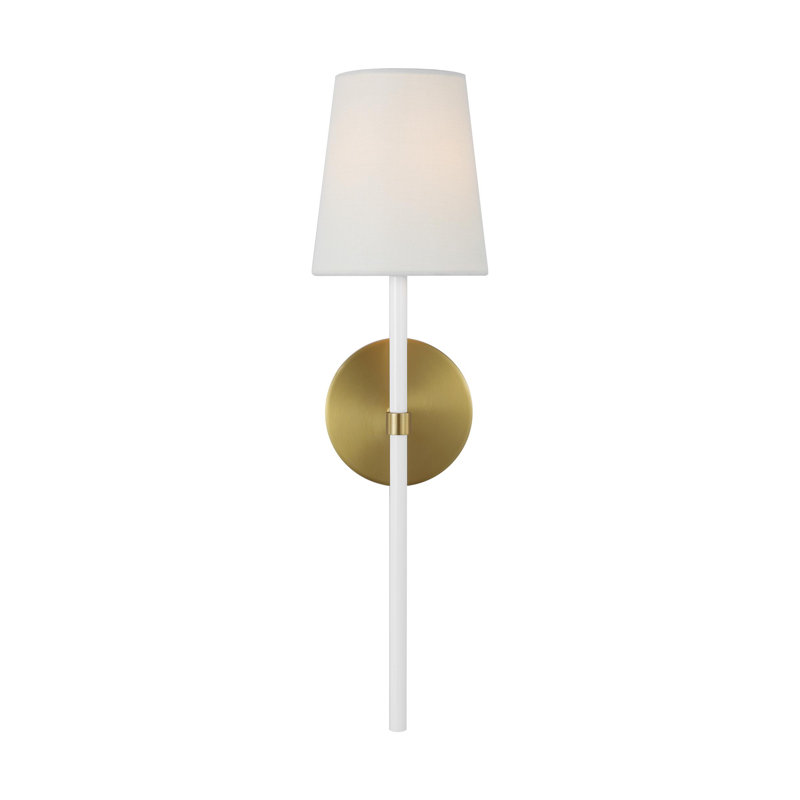 Monroe 1 - Light Armed Sconce, Burnished Brass
