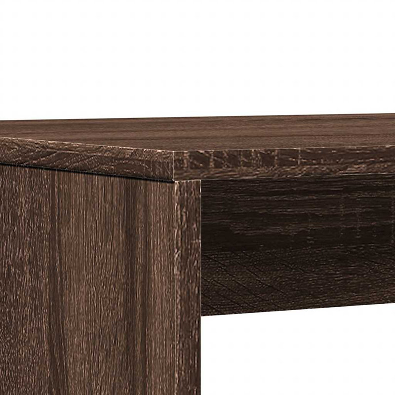 3 Piece Dining Table And Bench Set Engineered Wood, Brown Oak