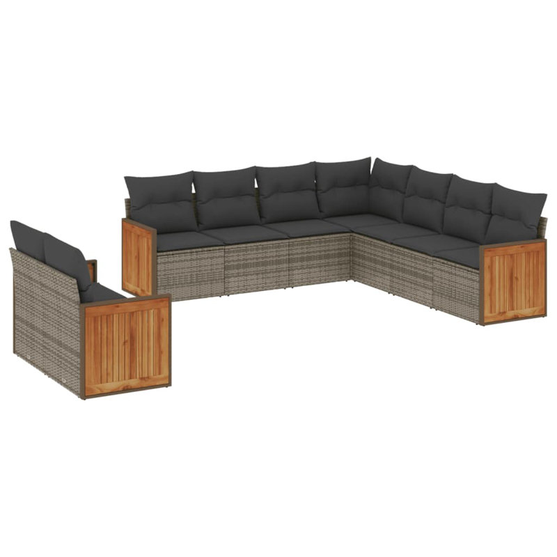 Ensemble de canapé de jardin Vidaxl gris