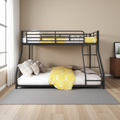 Metal Floor Bunk Bed, Twin XL Over Queen