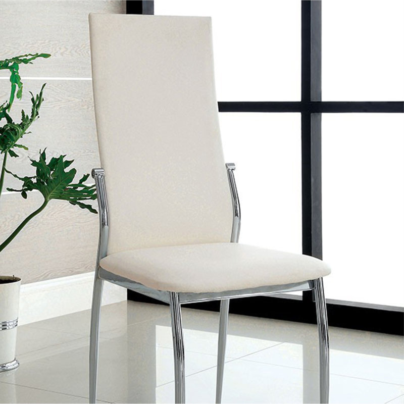 Chaise d'appoint Milan en chrome, Blanc