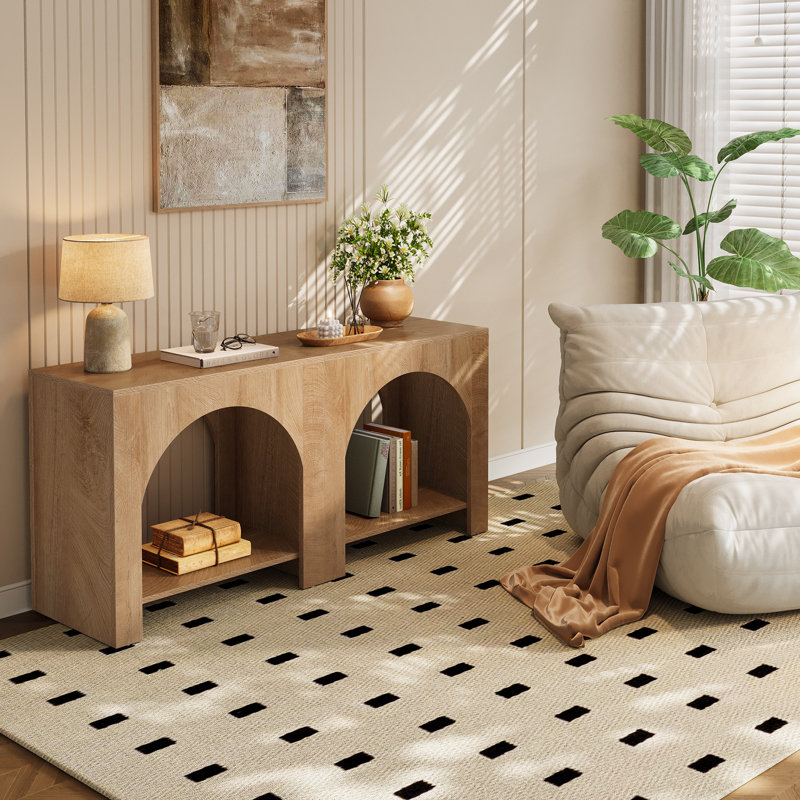 Ensemble de 2 tables de chevet en bois, Brun