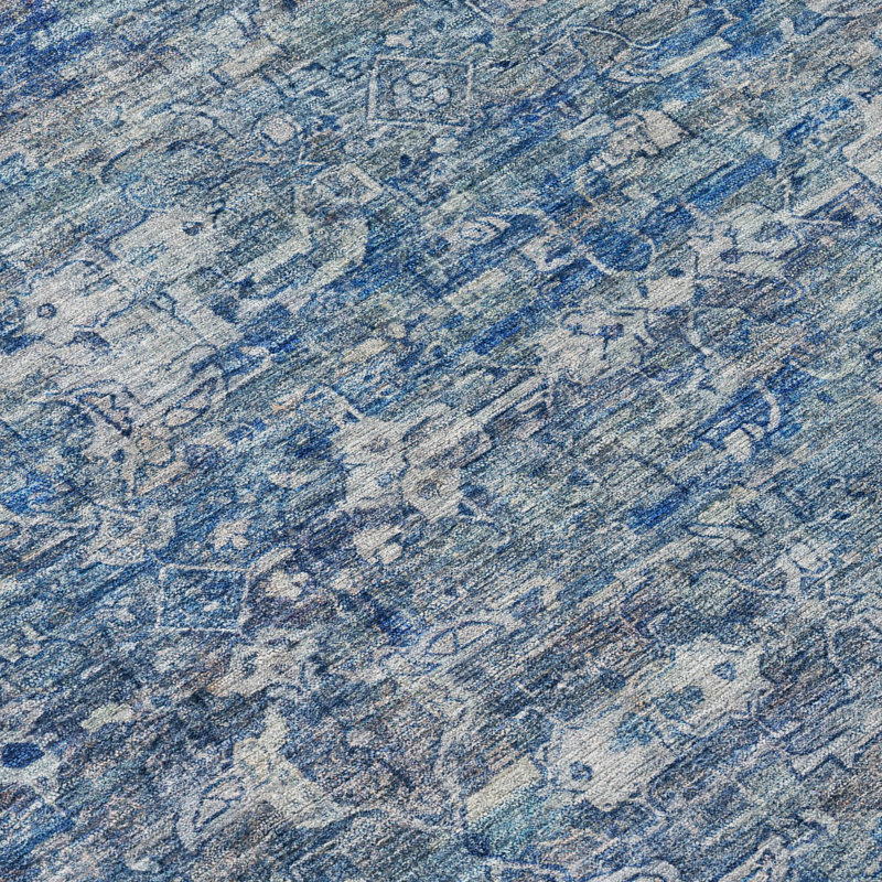 Tapis Ikat Hashlamoun ACN2324 intérieur / extérieur lavable à la machine, Rectangle 9 pi x 12 pi