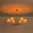 6-light 38"W Natural Rattan Shaded Classic/traditional Chandelier