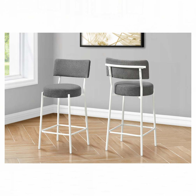 Barstool, Counter Height, Set Of 2,, White