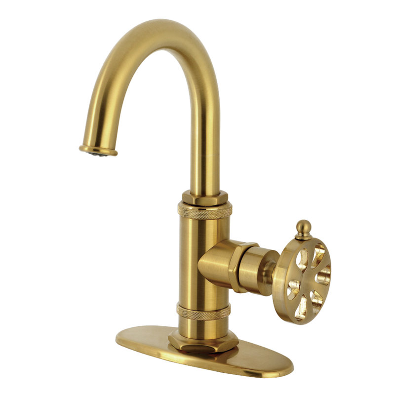 Robinet de salle de bain à poignée simple 1 trou Kingston Brass, Laiton brossé