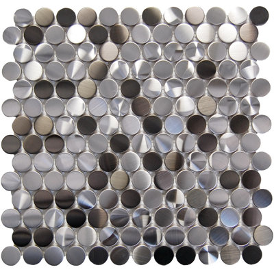 1" x 1" Metal Penny Mosaic Tile