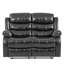 Fauteuil inclinable Fauteuil inclinable Canapé-lit Canapé en cuir Siège de cinéma Fauteuil inclinable manuel pour le salon (causeuse, noir)-1395379071