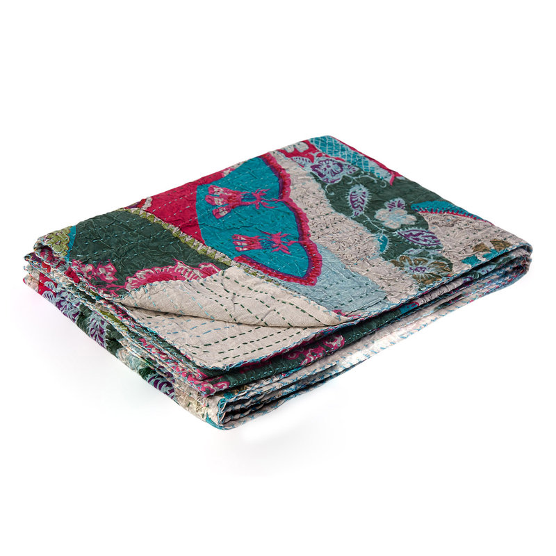 Kantha Knitted Throw Blanket