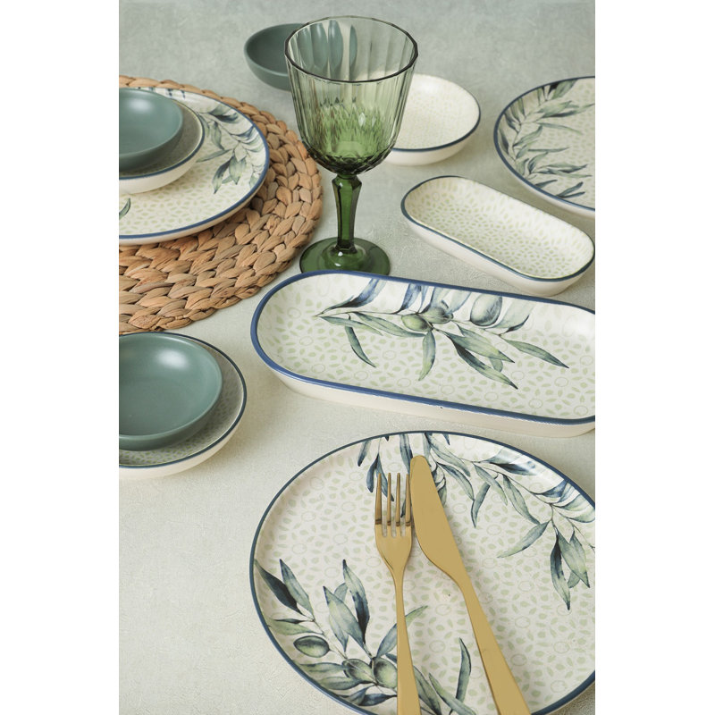 18-Piece Breakfast Set, 100% Ceramic, Antibacterial & Easy Clean | Includes 6 Cake Service Plates (8.7 in), 2 Large Platters (10.2 in & 6.3 in), 4 Sauce Bowls (5.1 in & 3.9 in) | Dishwasher & Microwave Safe, Perfect for Elegant Dining