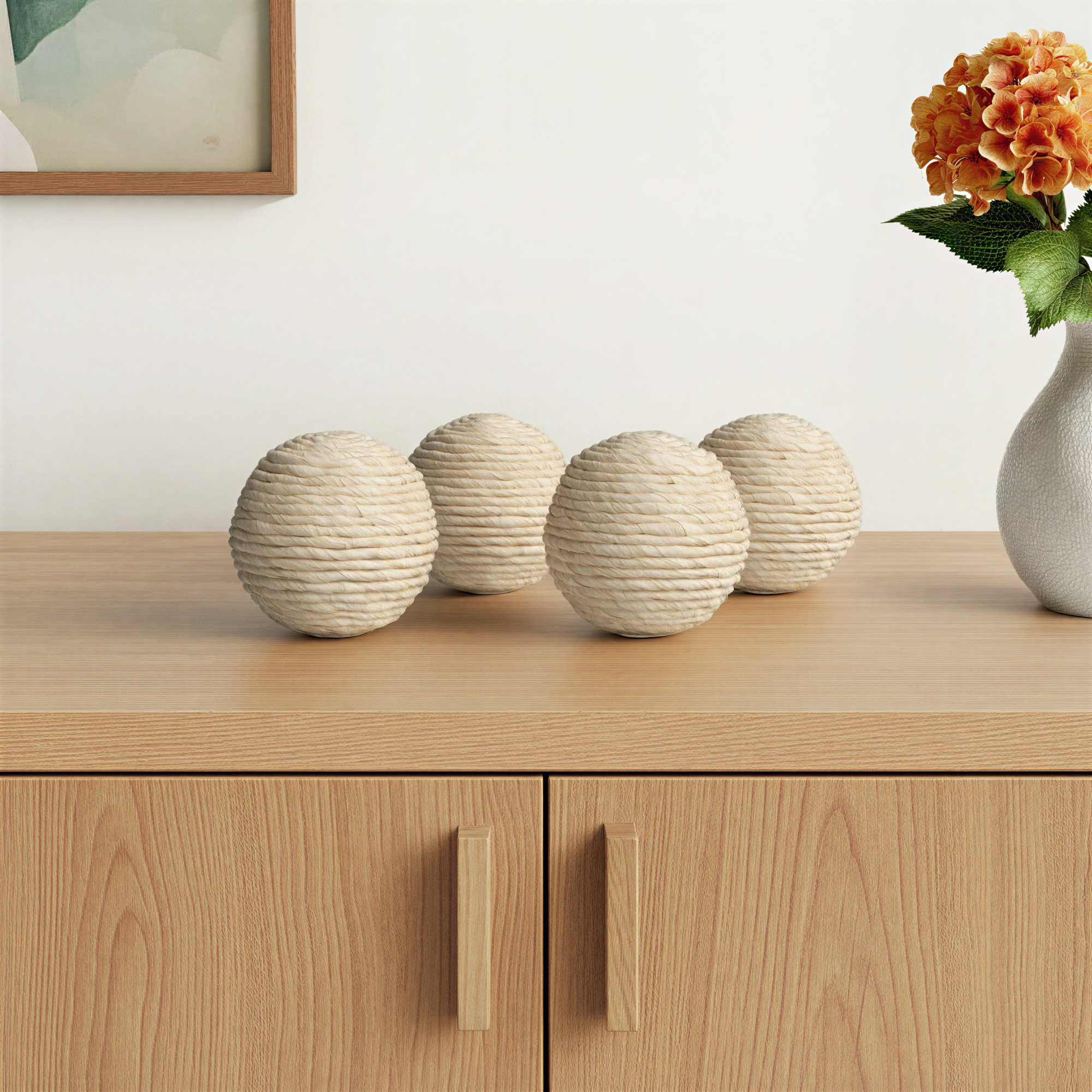 Maraca Orbs & Vase Filler, Beige