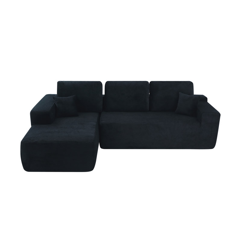 Canapé modulaire 105 po avec méridienne en L 105 po, canapé modulaire moderne avec assise profonde, canapé rembourré pour le salon et la chambre à coucher, aucun assemblage requis