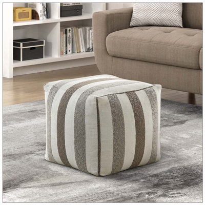 Pouf carré en jacquard avec fond antidérapant