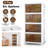4-Tier Foldable Storage Bins with Lid Front Magnetic Door Collapsible Stackable Closet Organizer Containers with 4Pcs 360° Rotatable Wheels