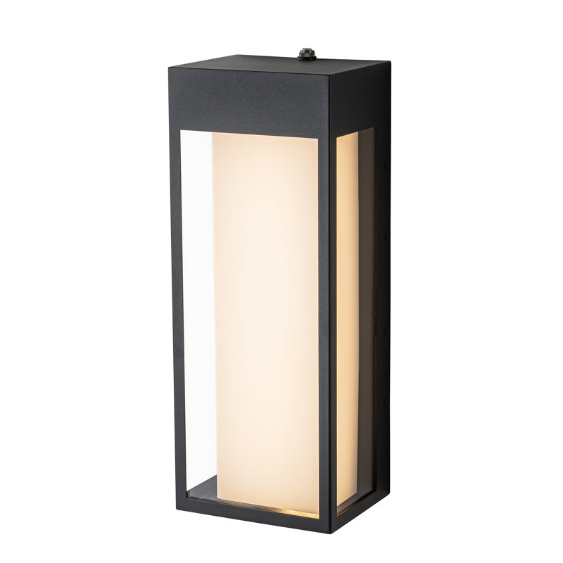 Black Modern Dimmable Led Outdoor Wall Light With Dusk To Dawn Sensor