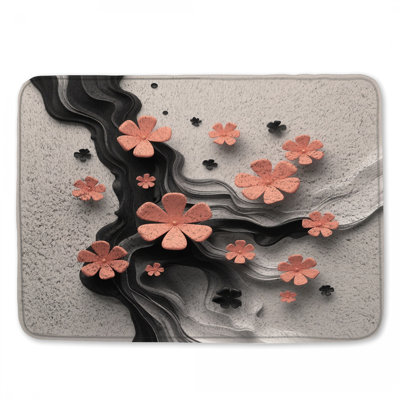 Tapis de bain en papier rose