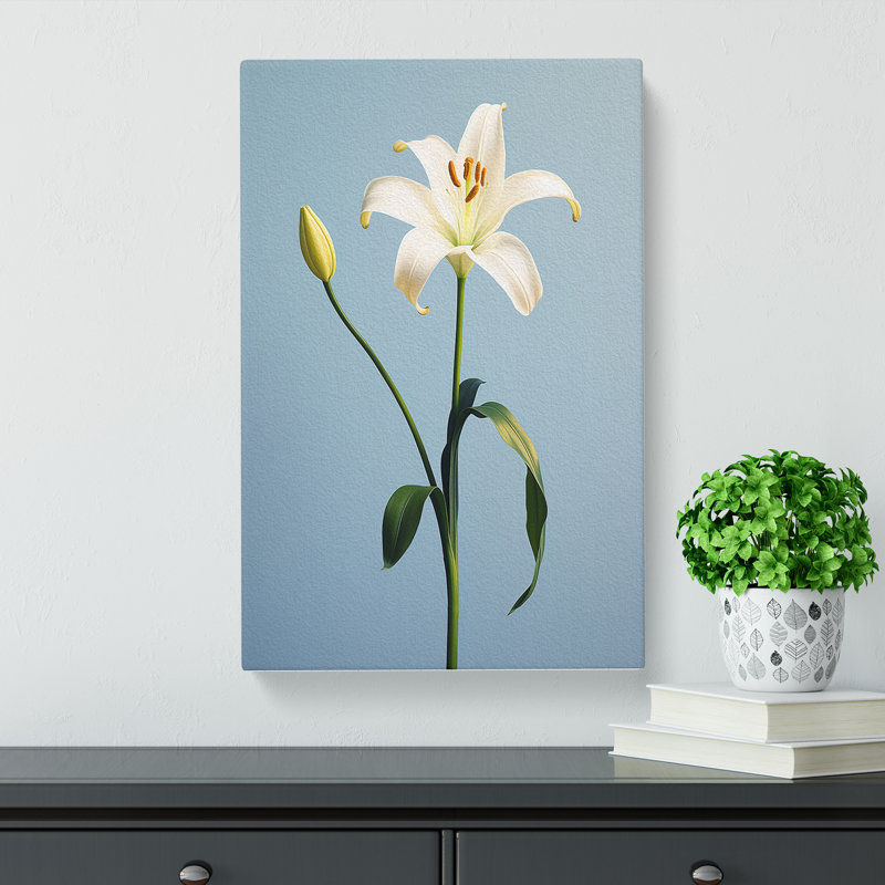 Lily Flower Minimalism - Wrapped Canvas, 50cm H x 35cm W x 3cm D