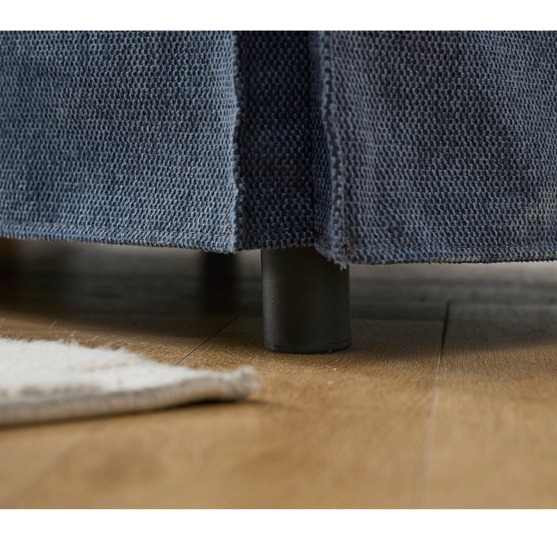 Canapé modulaire en L à 5 places avec revêtement bleu foncé et 5 coussins modulaires, H 35,44 po x l 96,55 po x P 95,42 po