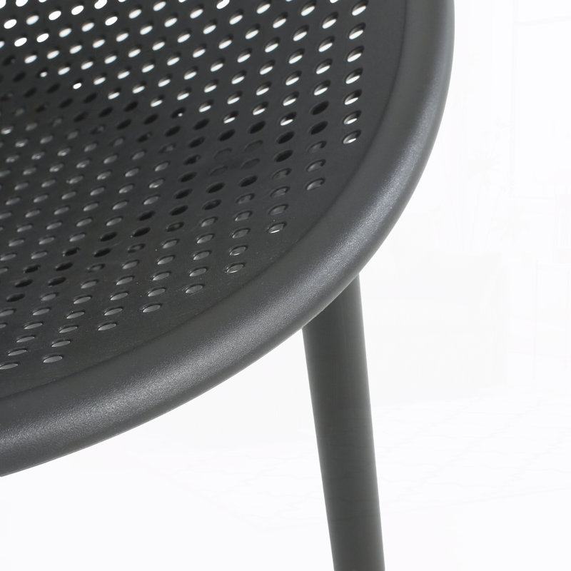 Chaise d'appoint d'extérieur (ensemble de 2), Noir