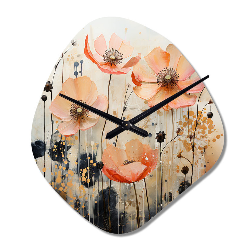 Horloge murale Peach Blossoming Abstractions I - Botanicals, Petit