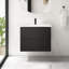Meuble-lavabo de salle de bain avec lavabo mural noir avec lavabo en céramique-124579432-124579427