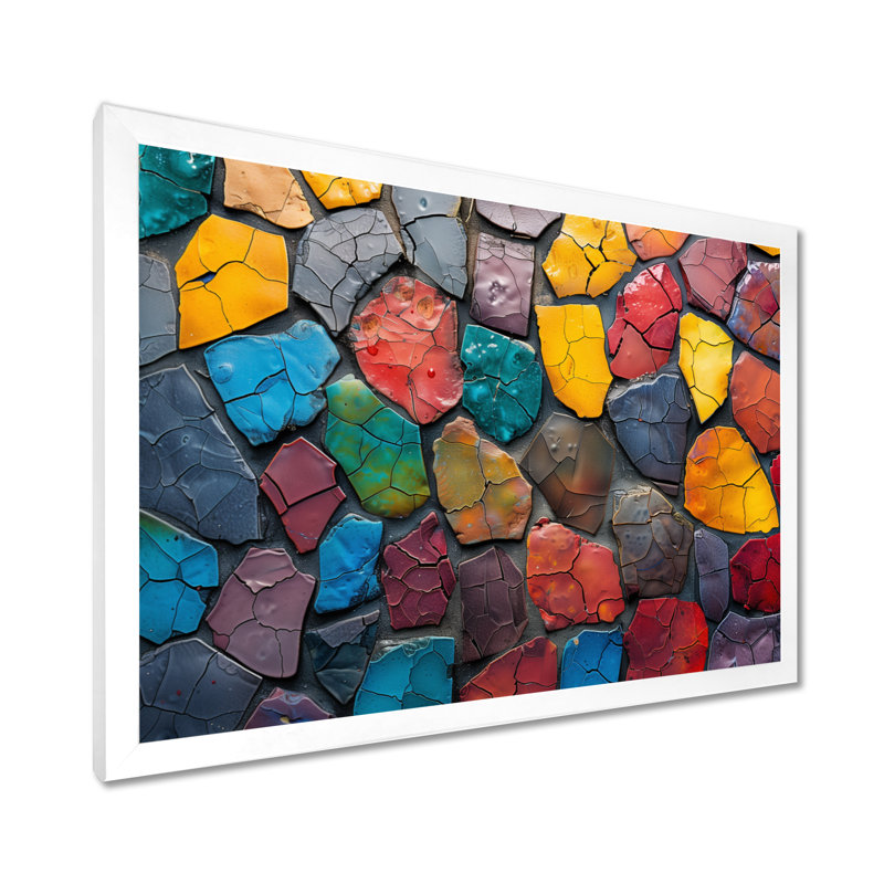 Carreaux de mosaïque colorés, beauté I - Boho, Cadre photo blanc, H 12 po x l 20 po