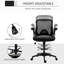 Chaise de bureau avec aide lombaire, siège rabattable, siège réglable, tabouret à dessin à finition noire, noir, hauteur du siège, support, confortable