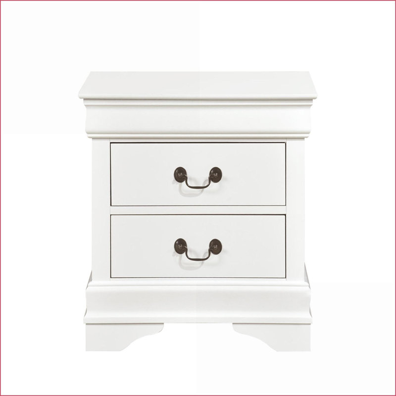 Table de chevet 2 tiroirs Traditional, Blanc