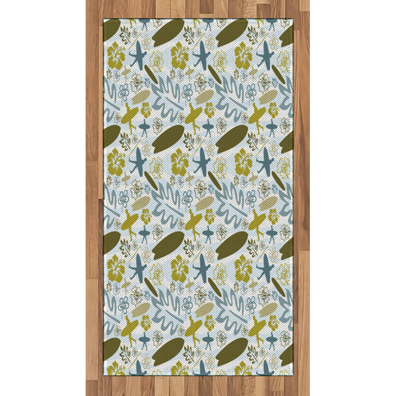 Luau High Density Long Fiber Poly Threads Decorative Area Rug Carpet, Rectangle 2'7" x 5'