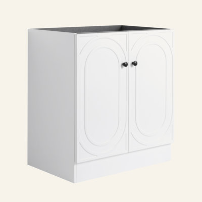 Meuble-lavabo autoportant 30 po et 2 portes d'armoire à fermeture en douceur (emballage KD) - sans le lavabo