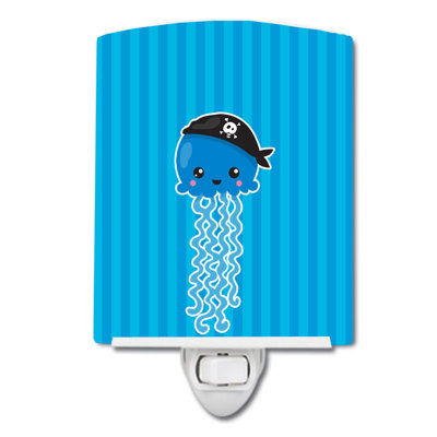 Éclairage de nuit en céramique nautique jellyfish