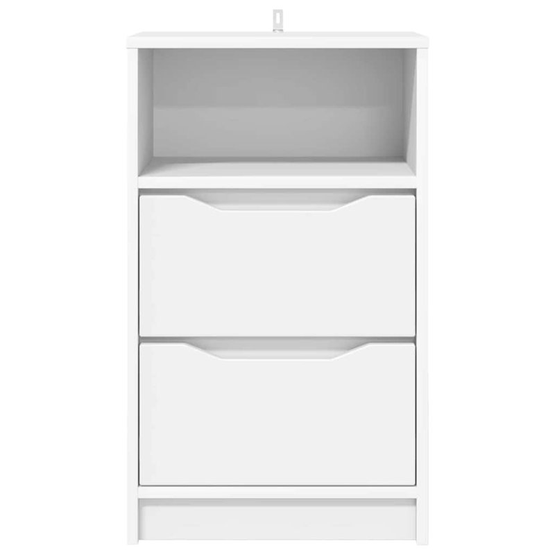 40cm W Manufactured Wood Bedside Table, White