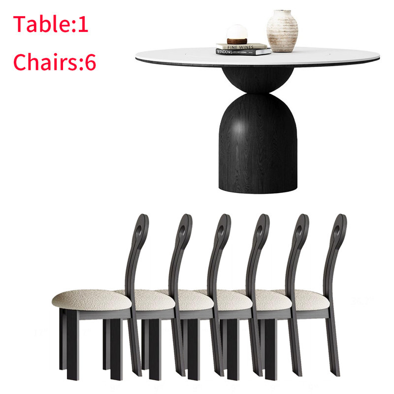Asfa 6 - Person Pedestal Dining Set